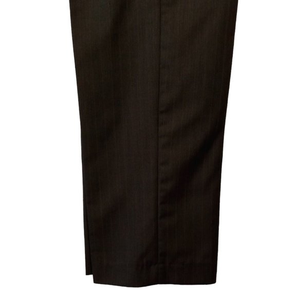 Banana Republic Trousers Dress Pants 35 x 31 Black/Faint stripe Wool Blend VGC - Picture 2 of 12